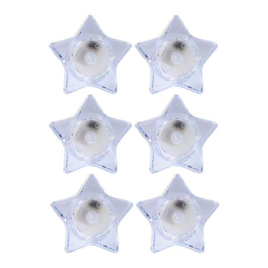 Flameless Star-Shaped Led Candles (6 Pc  Set)