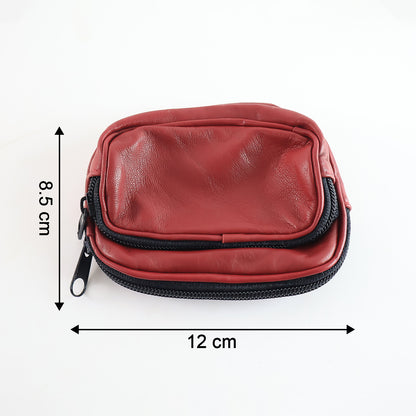 Premium Leather Zippered Card Holder  Accessories Case