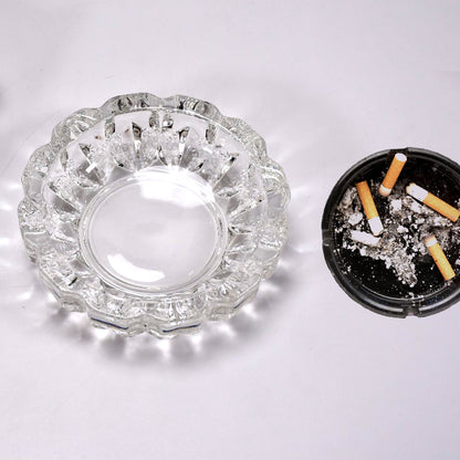 Paricutin Glass Crystal Quality Cigar Cigarette Ashtray Round Tabletop For Home Office Indoor Outdoor Home Decor