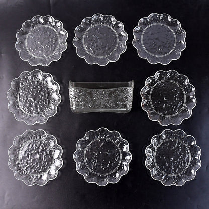 9 In1 Plastic Bowl With Serving Tray  Plates Set