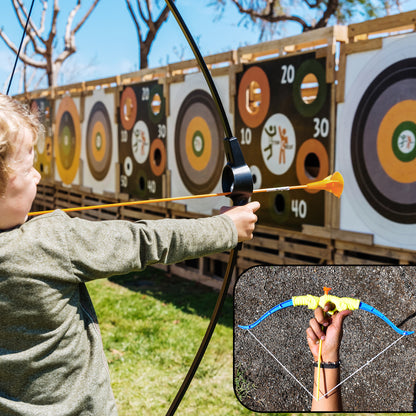 Plastic Archery Bow And Arrow Toy Set With Single Knife And 3Pc Arrow And Target Board