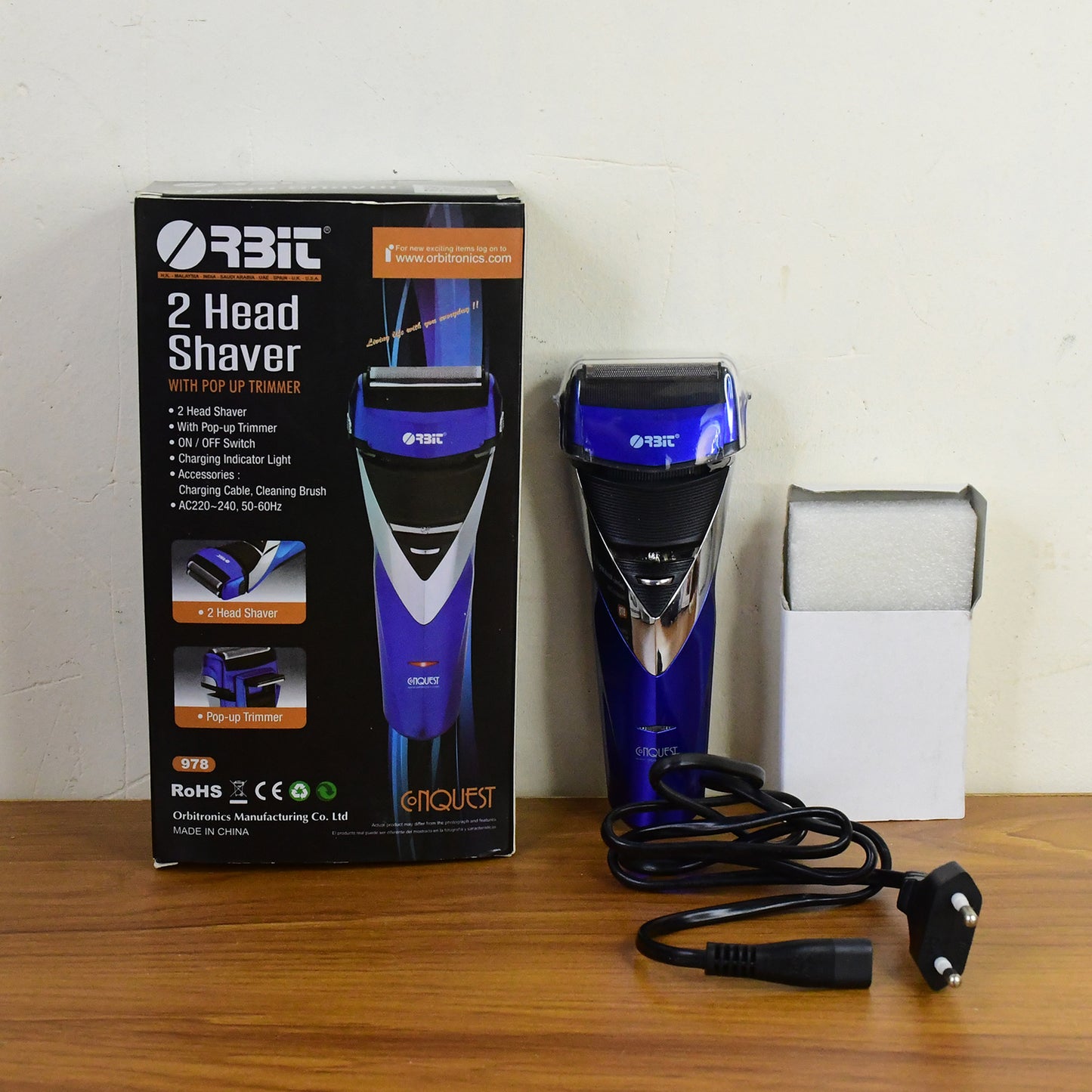 Orbitrechargeable Electric Foil Shaver 2 Head Shaver With Pop Up Trimmer (1 Pc)