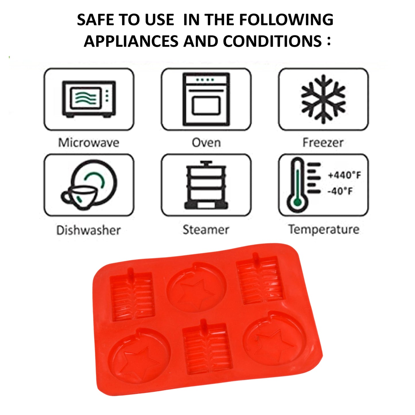 6Cavity Chocolate Mould Tray  Cake Baking Mold  Flexible Silicon Ice Cupcake Making Tools