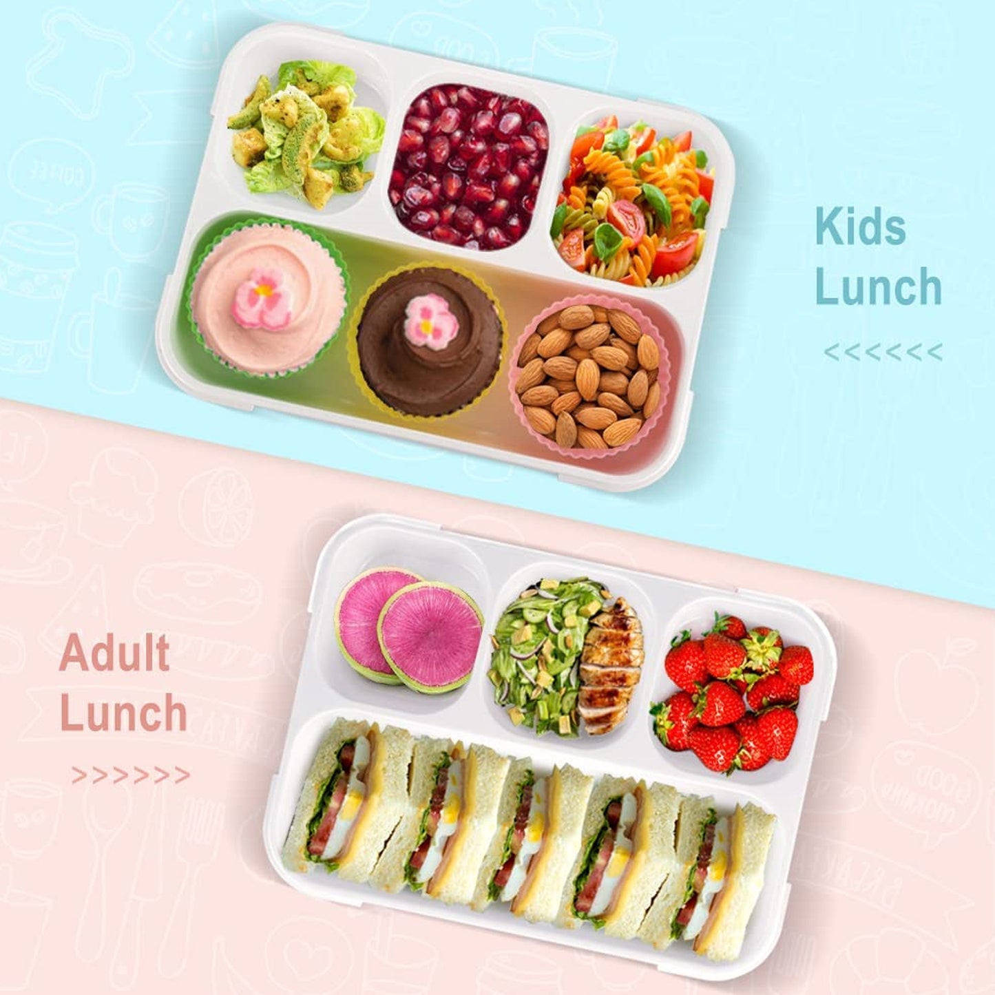 Lunch Box 4 Compartment With Leak Proof Lunch Box For School  Office Use