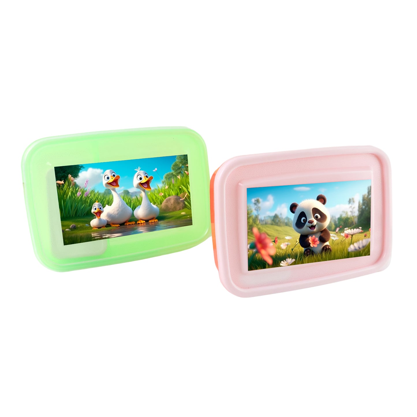Kidscartoon Printed Lunch Box Mix Design (1 Set)