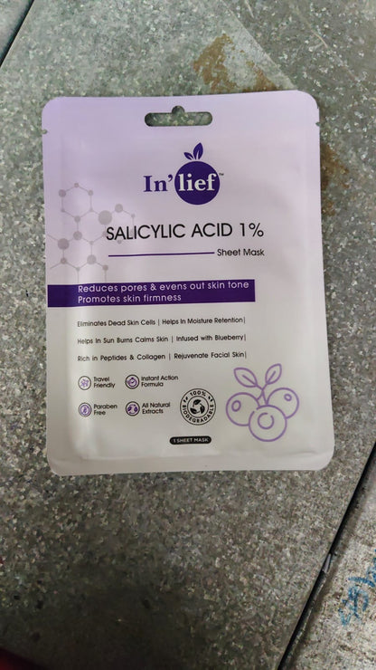 Inlief Salicylic Acid 1 Clarifying  Pore-Refining Facial Sheet Mask (1 Pc)