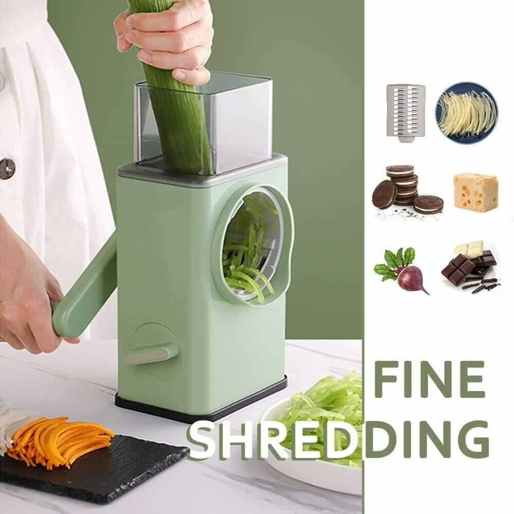 Vegetable Shredder Round Mandolin Slicer Grater Shredder Salad Maker - Large Feed Port - Suction Base - Cutter For Vegetable Fruit Cookie.