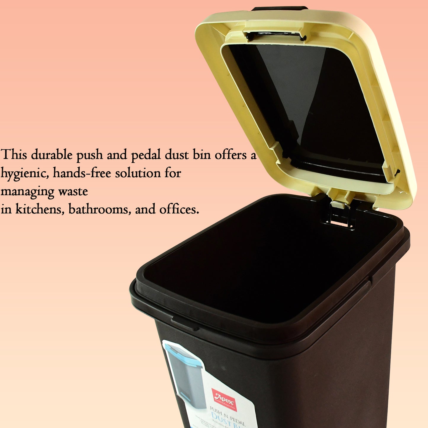 Apexpush N Pedal Plastic Dustbin 10L Capacity (1 Pc)