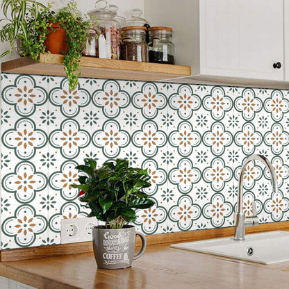 Peeland Stick Floor Tiles Kitchen  Bathroom Backsplash Sticker Detachable Waterproof Diy Tile Stickers For Wall Decoration Tiles Home Decoration (8X8 Inch  1 Pc Tiles)