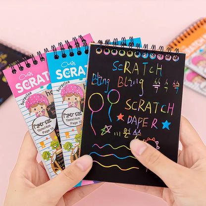 Crafts Rainbow Art Scratch Paper Book Sheets 10 Page  ( Pack Of 1 )