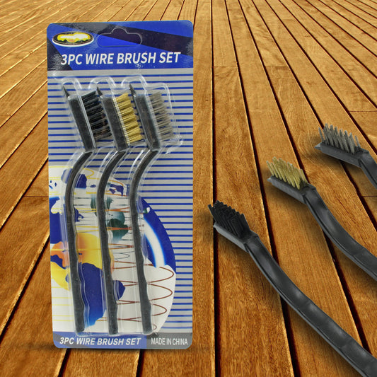 3Pcs Mini Wire Brush Set (Steelnylonbrass Brush)