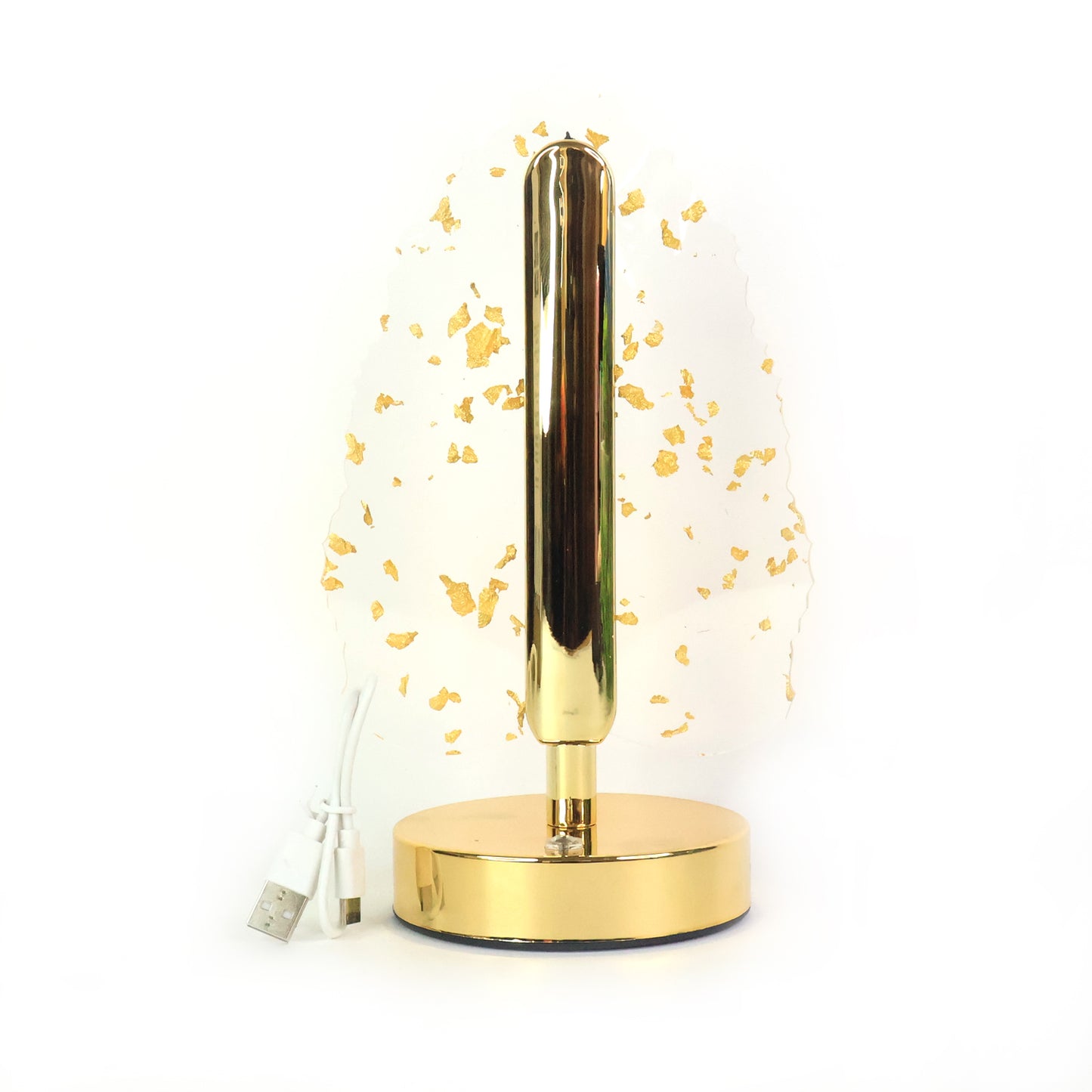 Premium Golden Crystal Leaf-Shaped Led Table Lamp (1 Pc)