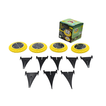 4 Pack Solar Ground Lights Led Solar Powered Disk Lights Outdoor Waterproof Garden Landscape Lighting For Yard Deck Lawn Pathway Walkway Balcony Decoration