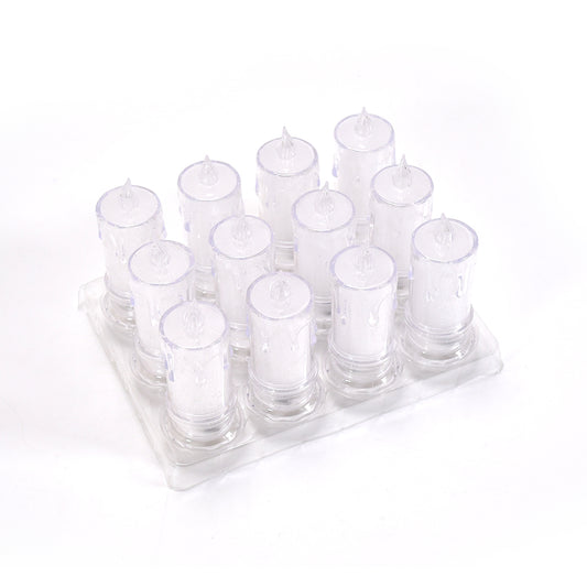 Big Size Flameless Melted Design Candles For Decoration (Set Of 12Pc)