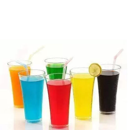 Stylish Look Plastic Juicy Glass Transparent Glasses Set 300Ml (6Pcs)