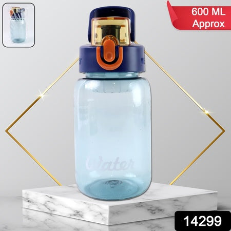 Blueplastic Leak-Proof Flip Cap  Safty Lock Water Bottle (600Ml Approx  1 Pc)