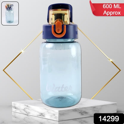 Blueplastic Leak-Proof Flip Cap  Safty Lock Water Bottle (600Ml Approx  1 Pc)