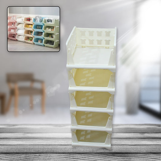 5 Layer Stackable Multifunctional Storagefor Clothes Foldable Drawer Shelf Basket Utility Cart Rack Storage Organizer Cart For Kitchen Pantry Closet Bedroom Bathroom Laundry (5 Layer 1 Pc)