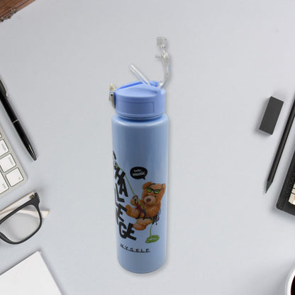 Plastic Water Bottle 3Pc Set3  Different Size Bottle High Quality Water Bottle Plastic Water Bottle Bpa-Free  Leak-Proof  Cartoon Printed Design For Kids School For Fridge Office Sports School Gym Yoga (3 Pc Set)