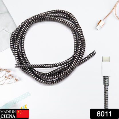Metallic Finish Cable Spiral Protectorwire Repairpet Cord Protectorheadphone Saver Cable Wrapcover For Mac Charging Cable