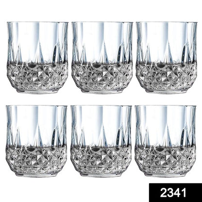 Heavy Unbreakable Stylish Look Fully Transparent Glasses Set 250Ml (6Pcs)
