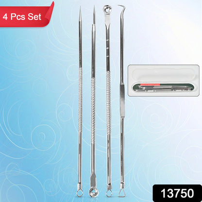 Blackhead Remover 4-In-1 Stainless Steel Pimple Extractor Tool (1 Pc)