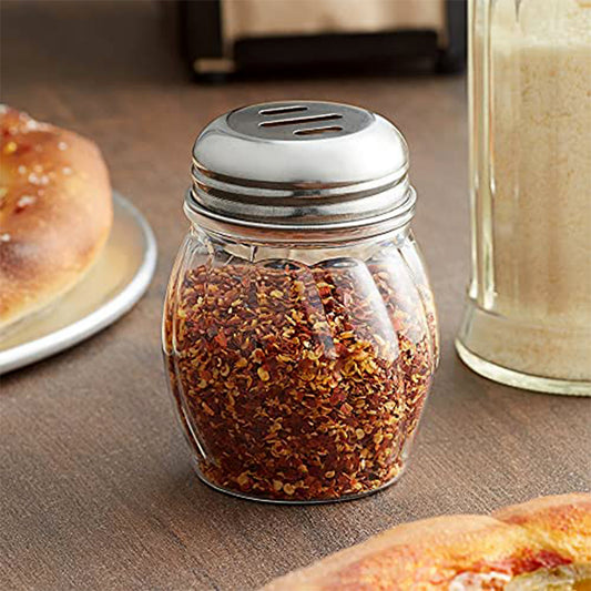 Apexoregano  Chilli Flakes Dispenser Set  2 Pcs Glass Spice Shaker With Stainless Steel Lid
