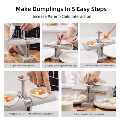 Dumpling Maker Molddouble Head Dumpling Mold Wrap Two At A One Timehousehold Dumpling Maker Mouldeasy-Tool For Making Dumplingsdumpling Press Mold Kitchen Accessories (Brown Box)
