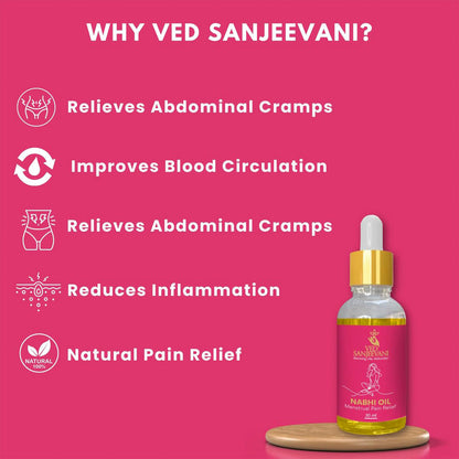Ved Sanjeevani Nabhi Oil For Menstrual Pain Relief (30Ml  1 Pc)