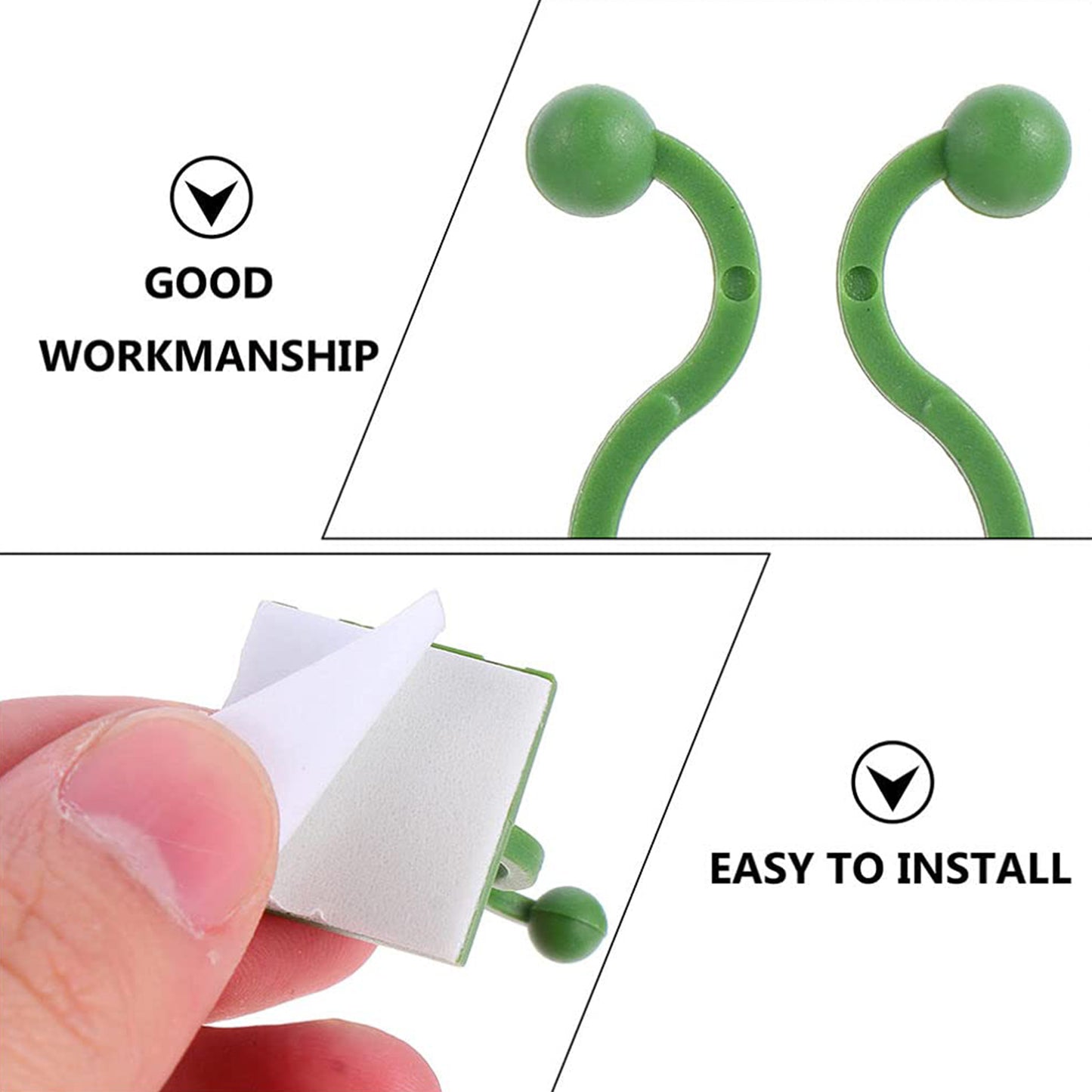 Plantclimbing Wall Fixture Clip Self-Adhesive Hook (200 Pcs Set)