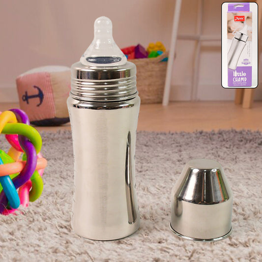 Apexstainless Steel Little Champ Baby Feeding Bottle  (250 Ml)