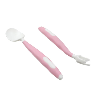 Silicone Bendable Kids Feeding Spoons And Forks Toddler Utensils With Travel Case Baby Spoon And Fork Set For Self-Feeding Learning Bendable Handle For Kid Children Toddlers (2 Pc Set)