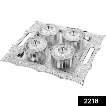 Dry Fruit Air Tight Bowls Tray With Lids 4 Section Snacks Mukhvas Dani