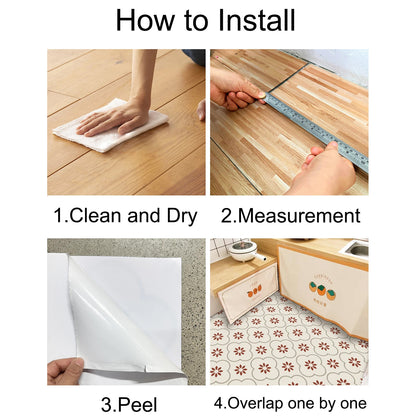 Peeland Stick Floor Tiles Kitchen  Bathroom Backsplash Sticker Detachable Waterproof Diy Tile Stickers For Wall Decoration Tiles Home Decoration (8X8 Inch  10 Pcs Set)