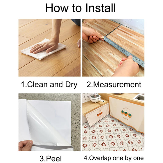 Peeland Stick Floor Tiles Kitchen  Bathroom Backsplash Sticker Detachable Waterproof Diy Tile Stickers For Wall Decoration Tiles Home Decoration (8X8 Inch  10 Pcs Set)