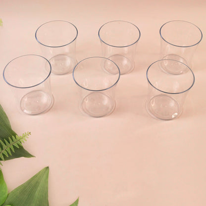 Apexwelcome Plastic Glass Set For Daily Use  Set Of 6