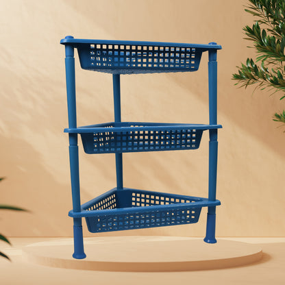 Triangle Storage Plastic 3-Tier  Rack Shelf For Kitchen Living Room Bathroom Office