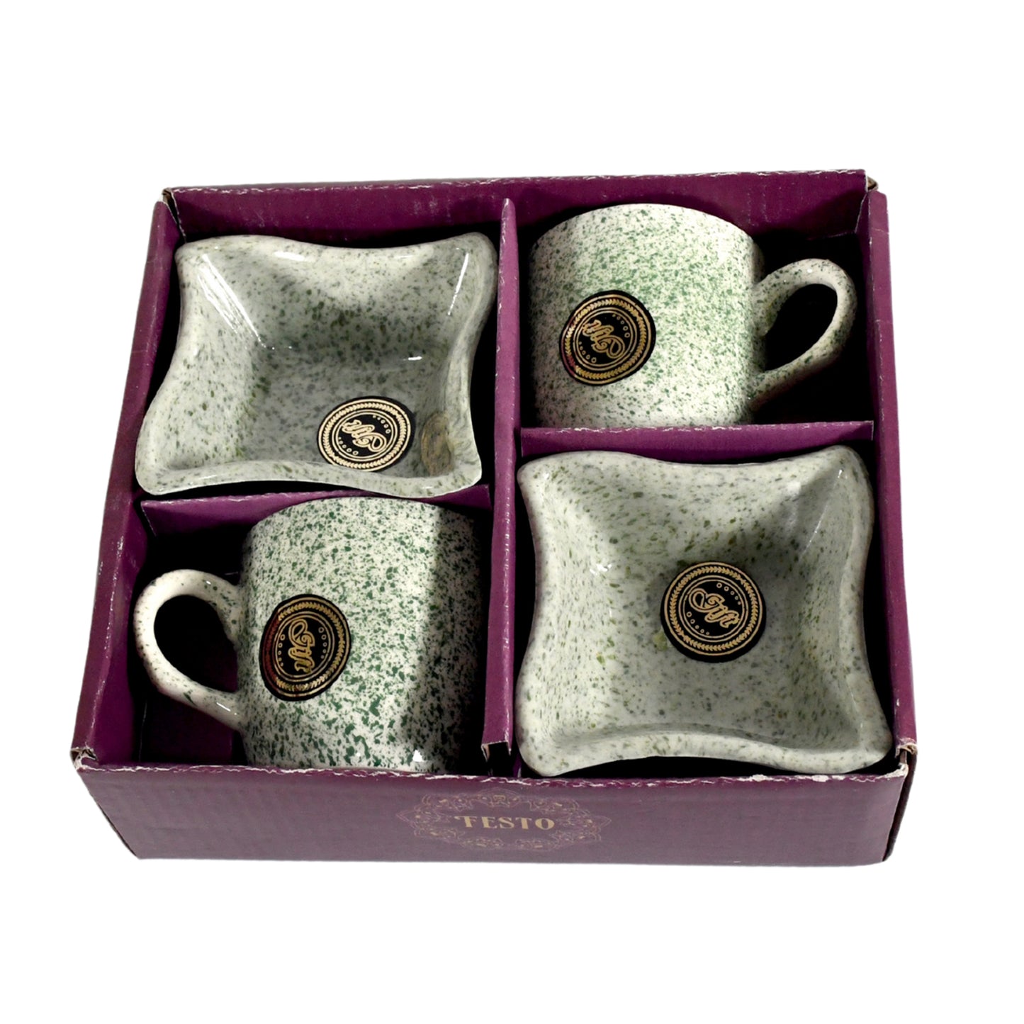 Festo Ceramic Tea  Cups  Mug Set Including Snacks  Serving Bowl Milk Cup Coffee Cup Tea Cup Breakfast Cup Drinking Mug Or Outdoor For Household Gift For Birthday Wedding Party (4 Pcs Set)