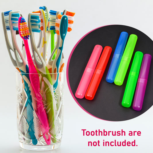 6Pc Plastic Toothbrush Cover Anti Bacterial Toothbrush Container- Tooth Brush Travel Covers Case Holder Cases