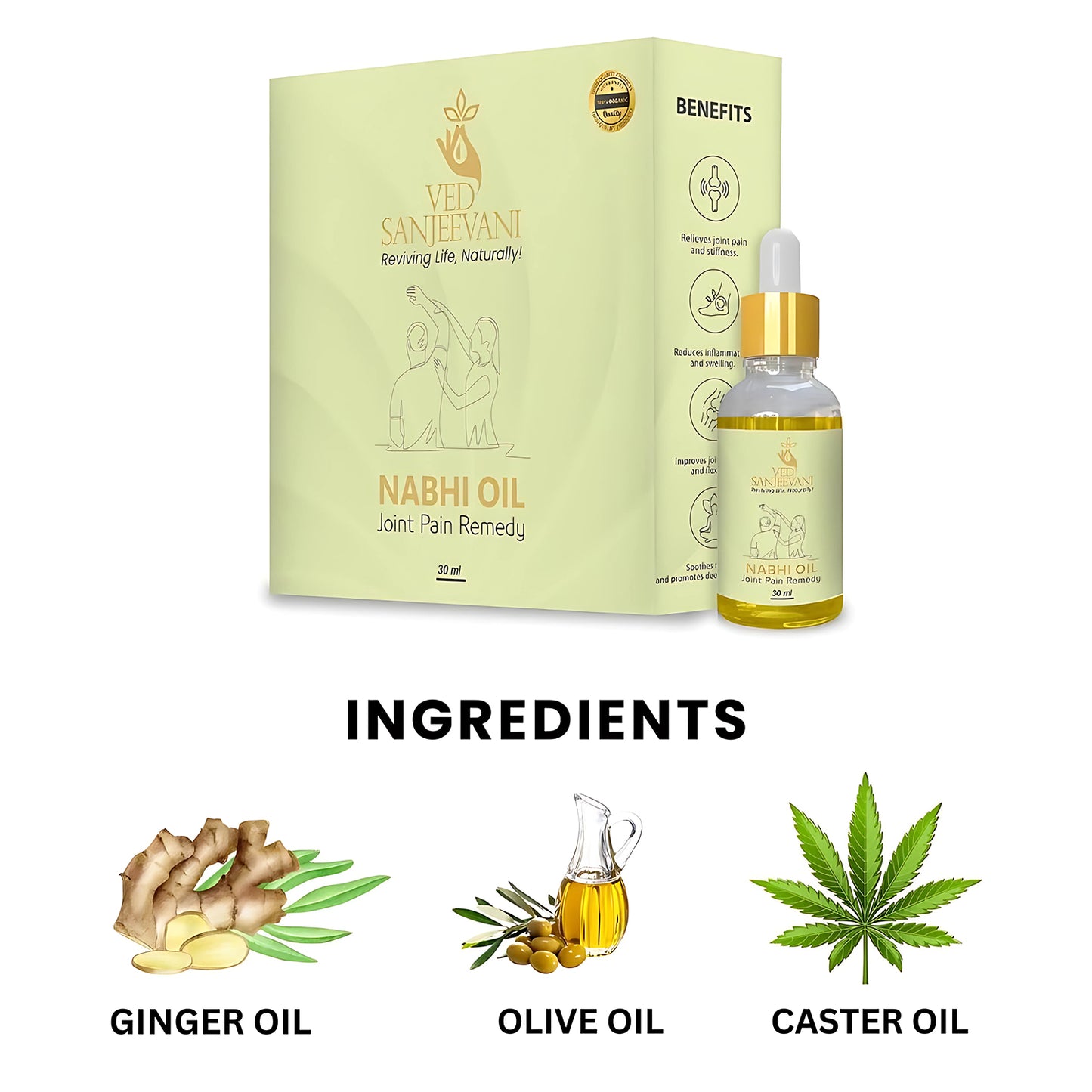 Ved Sanjeevani Nabhi Oil For Joint Pain Relief (30Ml  1 Pc)