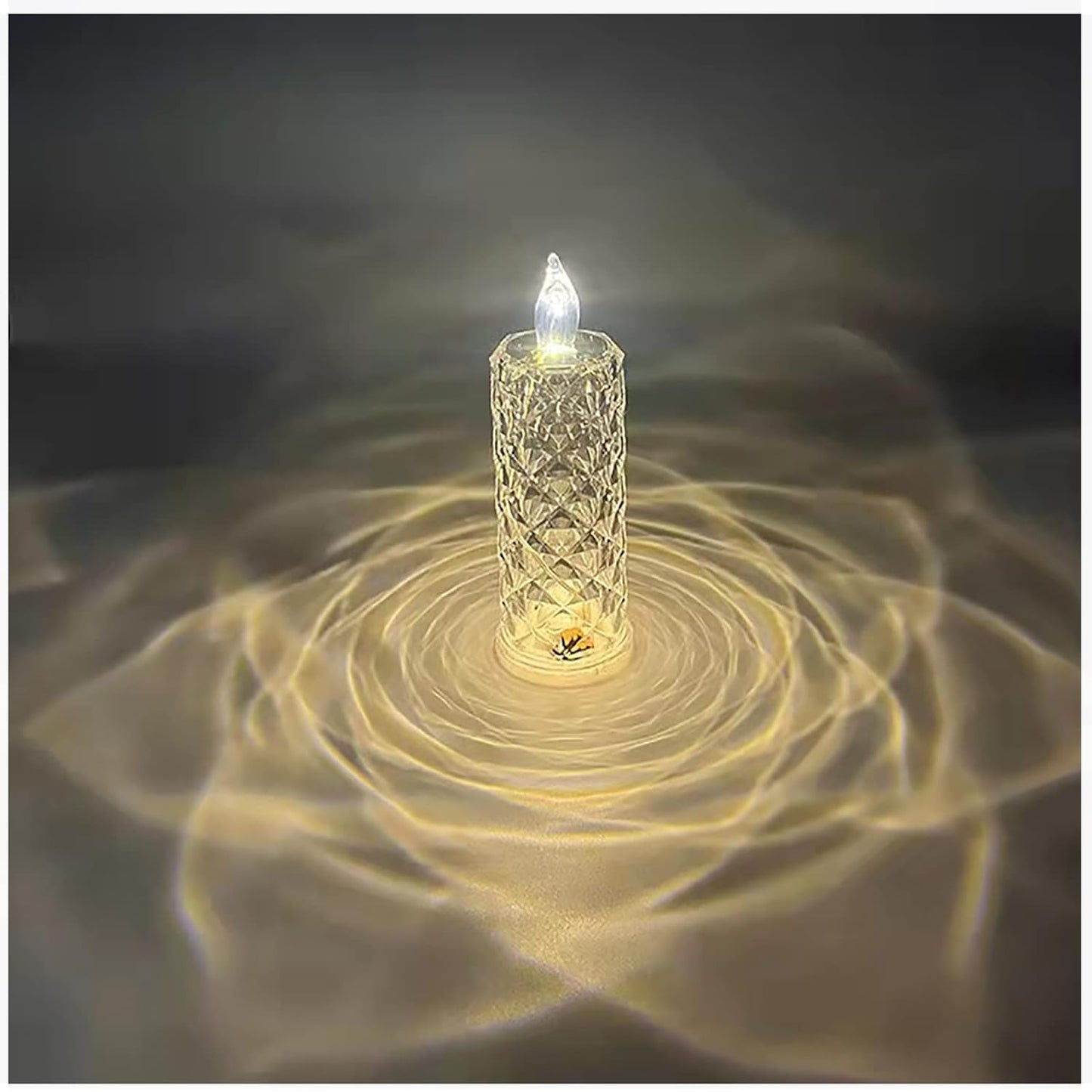 Rose Candles Led Flameless And Smokeless Decorative Acrylic Transparent Candles Led Tea Light Candle Perfect For Gifting Home Diwali Christmas Crystal Candle Lights (1 Pc)  (Moq - 12 Pc )