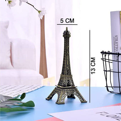 Antique Finish 3D Metal Paris Eiffel Tower Metal Craft Famous Landmark Building Metal Statue Cabinet Office Gifts Decorative Showpiece.