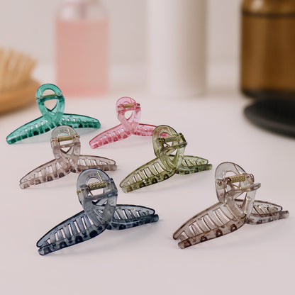 Hairclutcher Clips (Mix Design Multicolor  12 Pc)