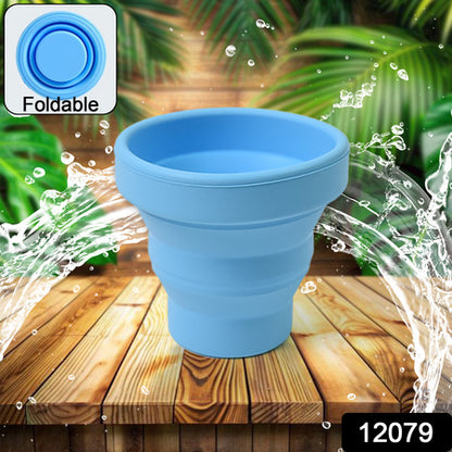 Roundsilicone Foldable Glass Foldable Travel Mug Without Lid (1 Pc)