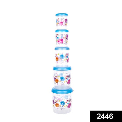 Plastic Transparent Container Air Tight Dabba Set (3000Ml 2000Ml 1000Ml 750Ml 500Ml)