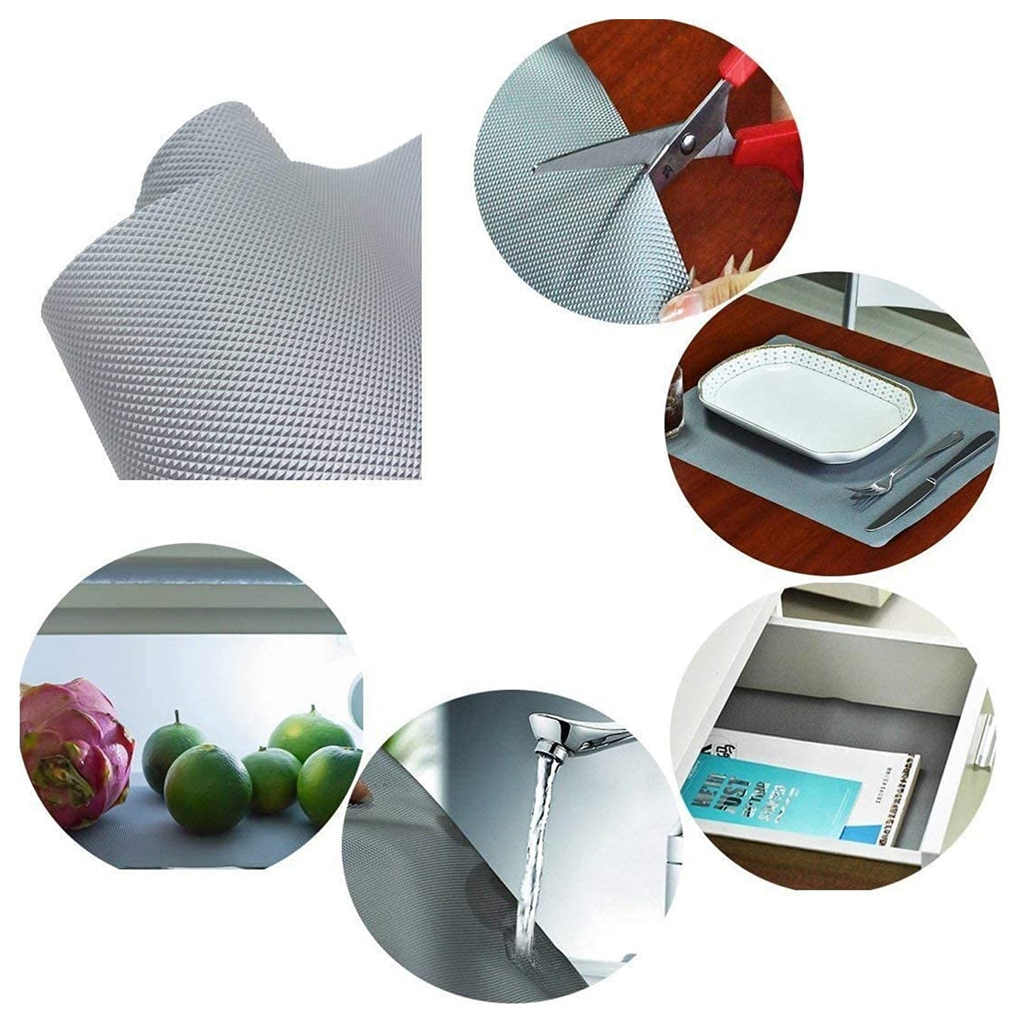 Multipurpose Anti-Slip Bathroom Kitchen Cabinet Drawer Shelf Mat Liner Sheets Roll Fridge Mat Table Mat Anti-Slip Super Strong Placement Mat For Fridge Bathroom Kitchen Drawer Shelf Liner (45Cmx3M)