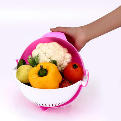 Multifunctional Vegetable Fruits Cutter Shredder With Rotating Drain Basket