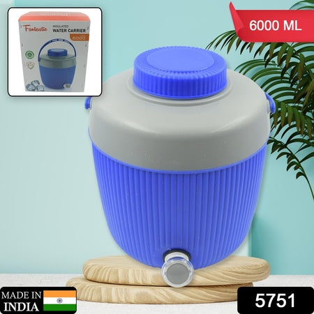 Insulated Water Jug Insulated Plastic Water Jug With A Sturdy Handle Water Jug Camper With Tap Plastic Insulated Water Water Storage Cool Water Storage For Home  Travelling (6000 Ml )