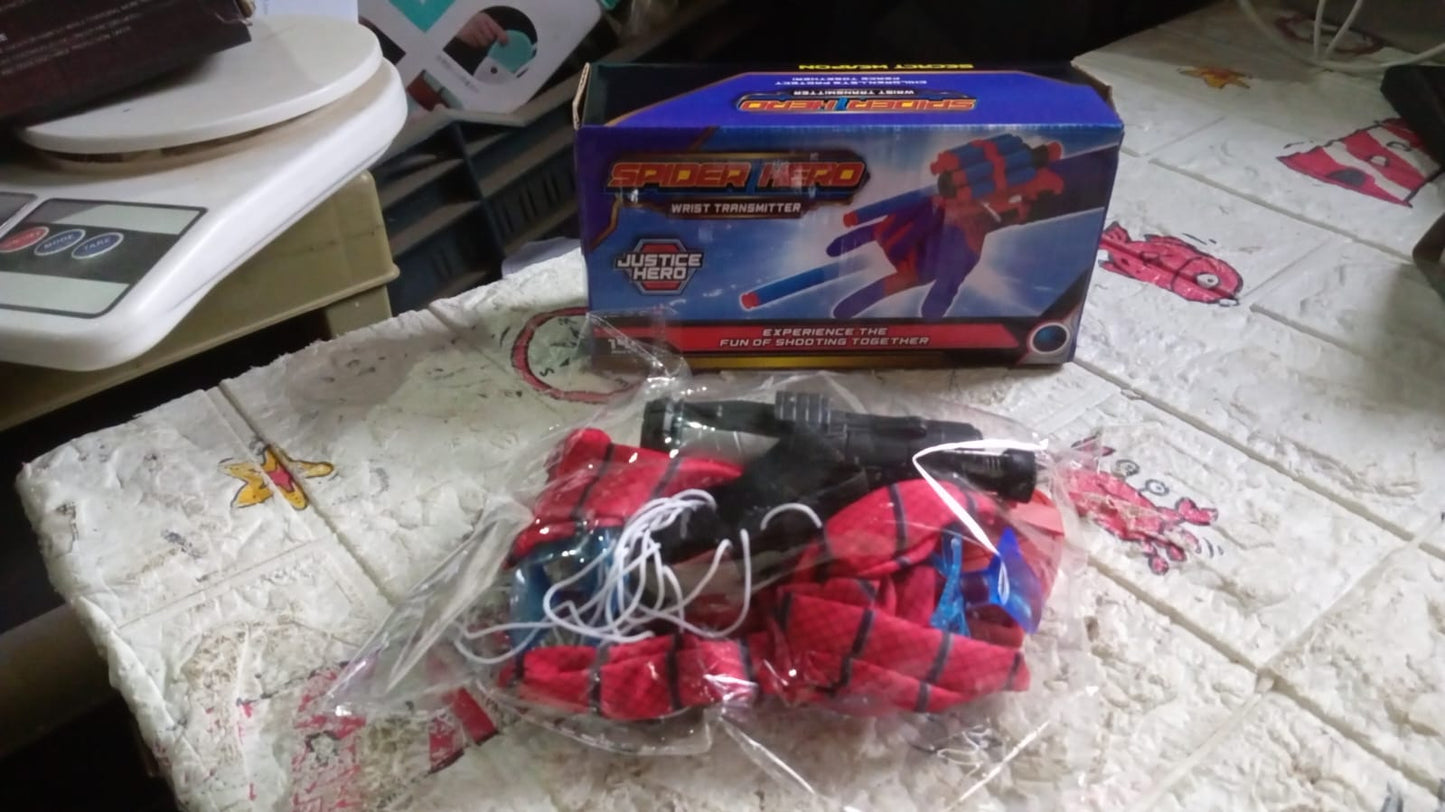 Web Shooter Toy For Kids Fans Launcher Wrist Gloves Toys For Kids Boys Superhero Gloves Role-Play Toy Cosplay Sticky Wall Soft Bomb Funny Childrens Educational Toys