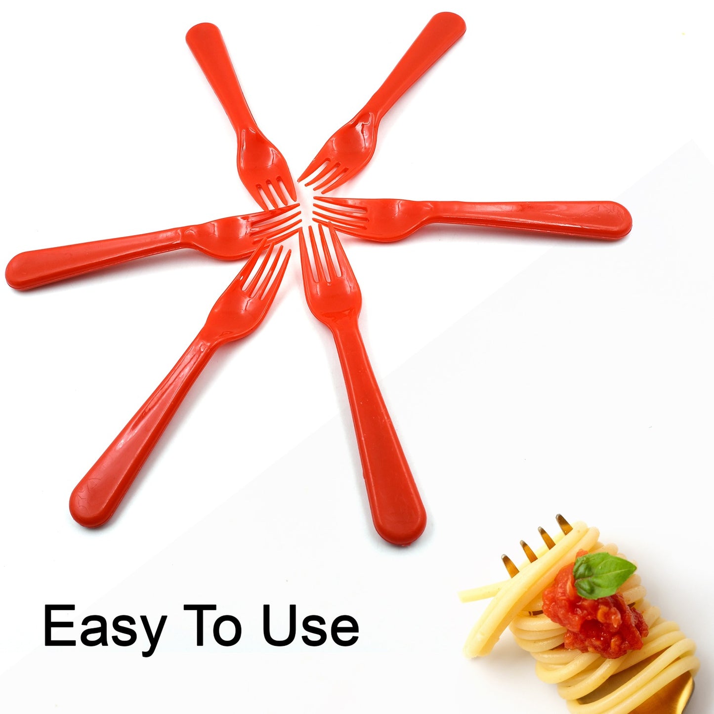 Plastic Fork Spoon Fork Spoon Set Fruit Fork Spoon Set  Baby Fork Spoonvegetable Fork Spoon Plastic Salad Spoon Dessert Spoon (6Pc Set)